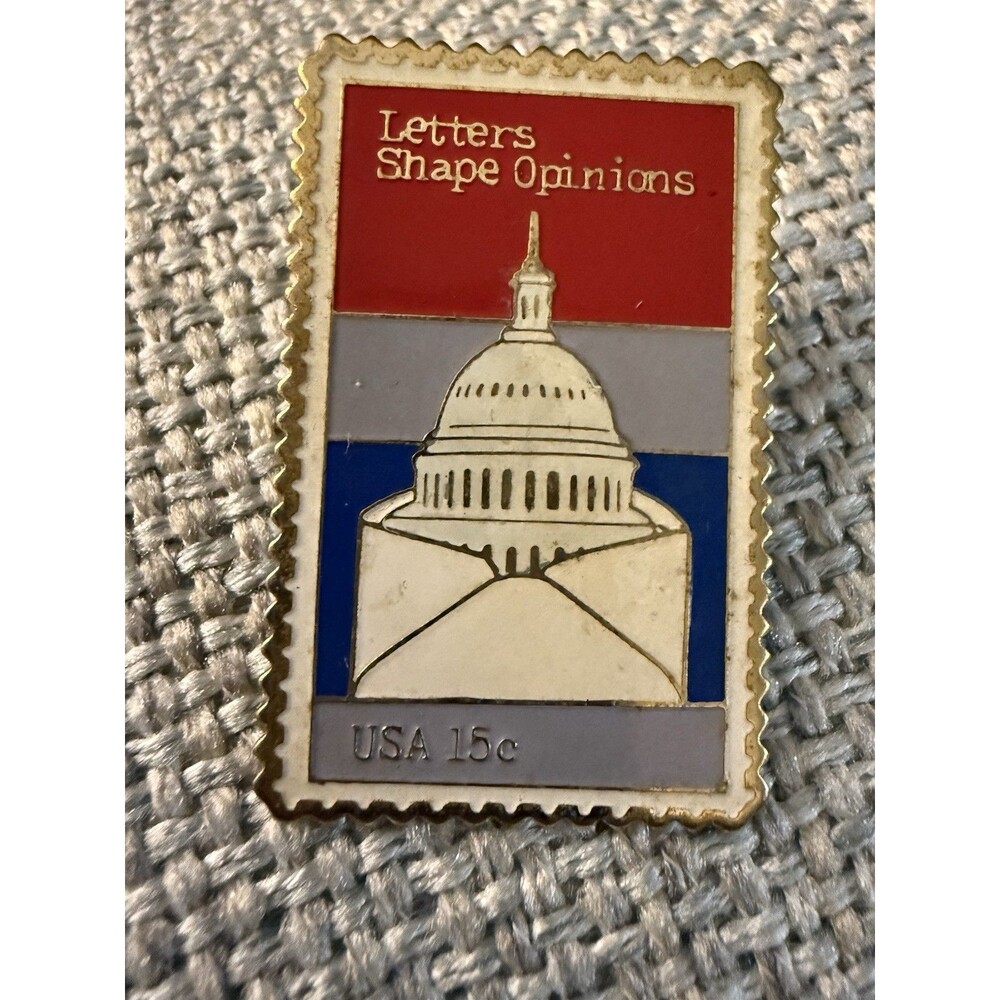 "Letters Shape Opinions" 15 CENT 1980 Stamp Pin